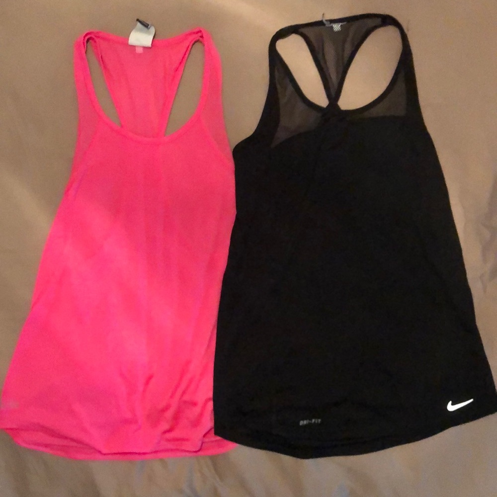 Two Nike dri-fit tanks xs